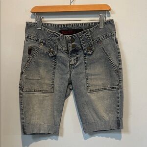 Mudd Y2K Denim Low-rise Bermuda Shorts | W: 28